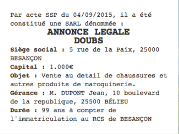 annonce legale doubs
